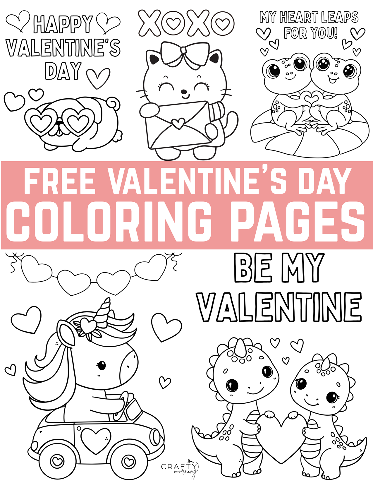 cute valentine's day coloring pages - crafty morning